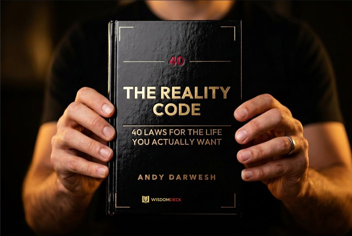 The Reality Code standing against a black background