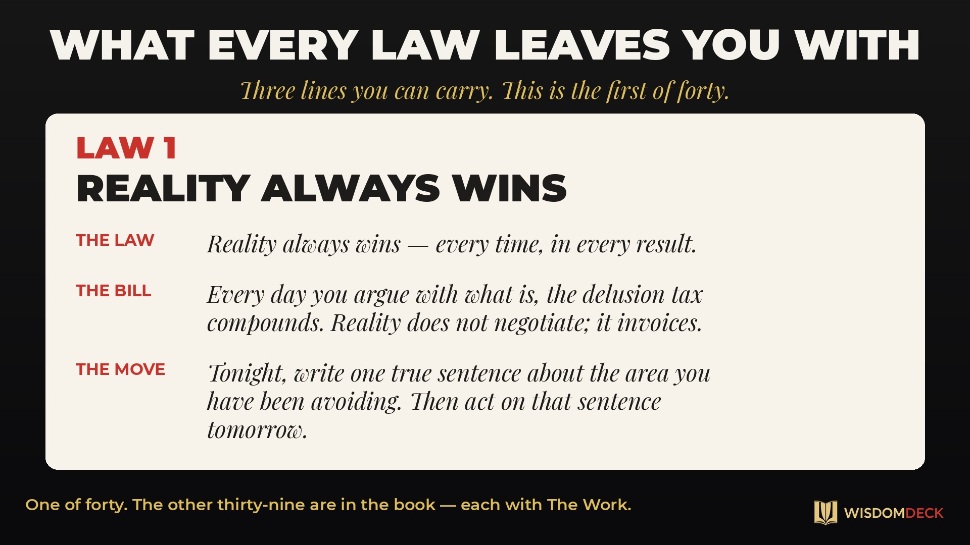 Law 1 frame: The Law, The Bill, The Move