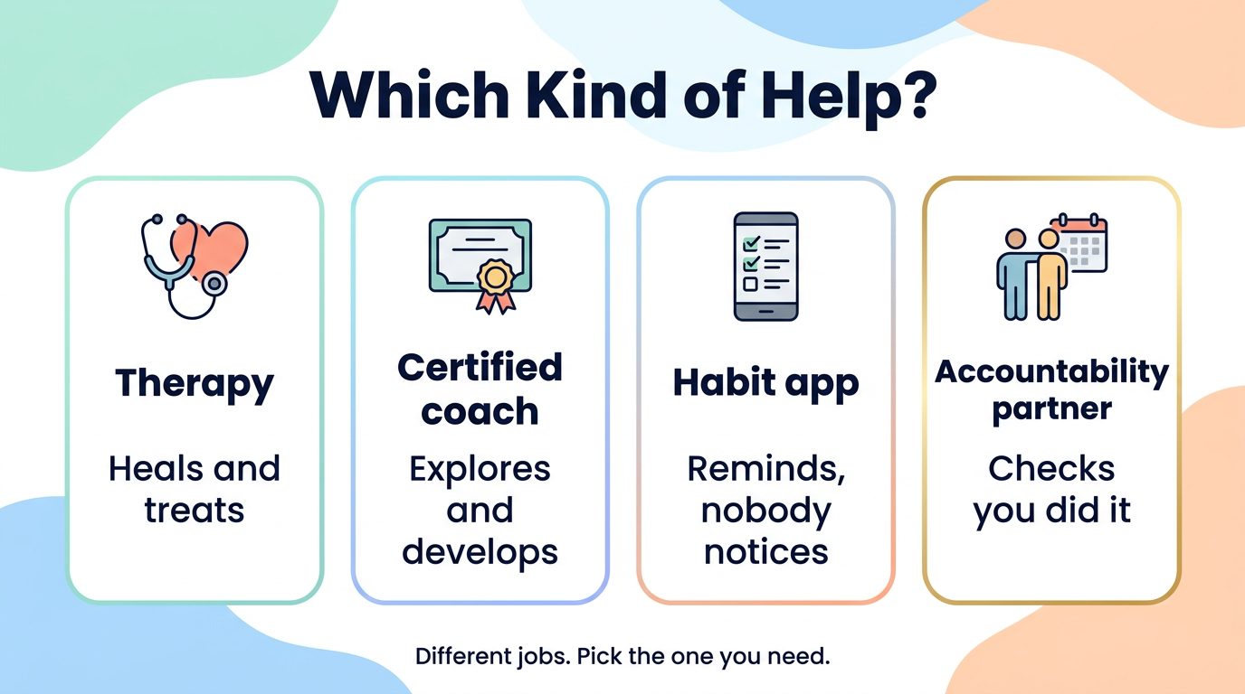 WisdomDeck accountability infographic: compare