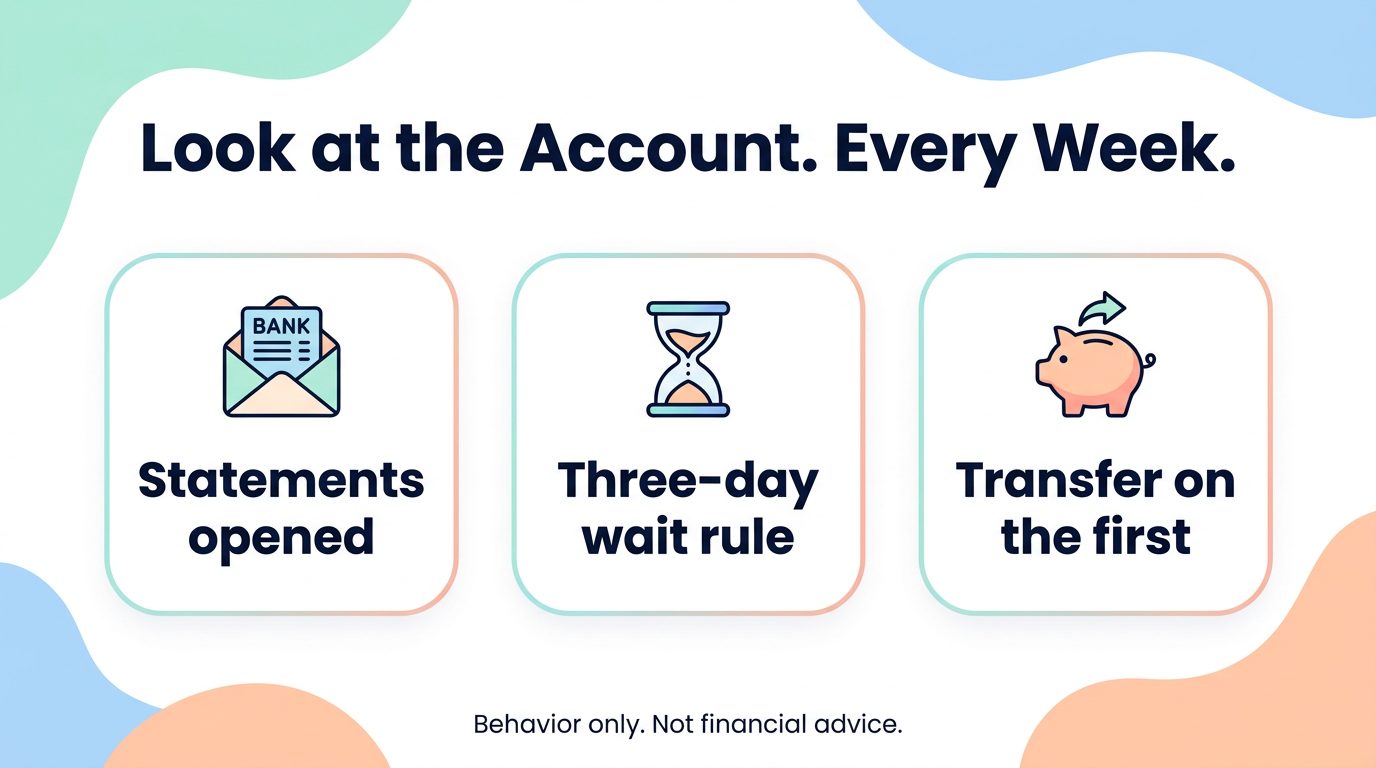 WisdomDeck accountability infographic: money discipline