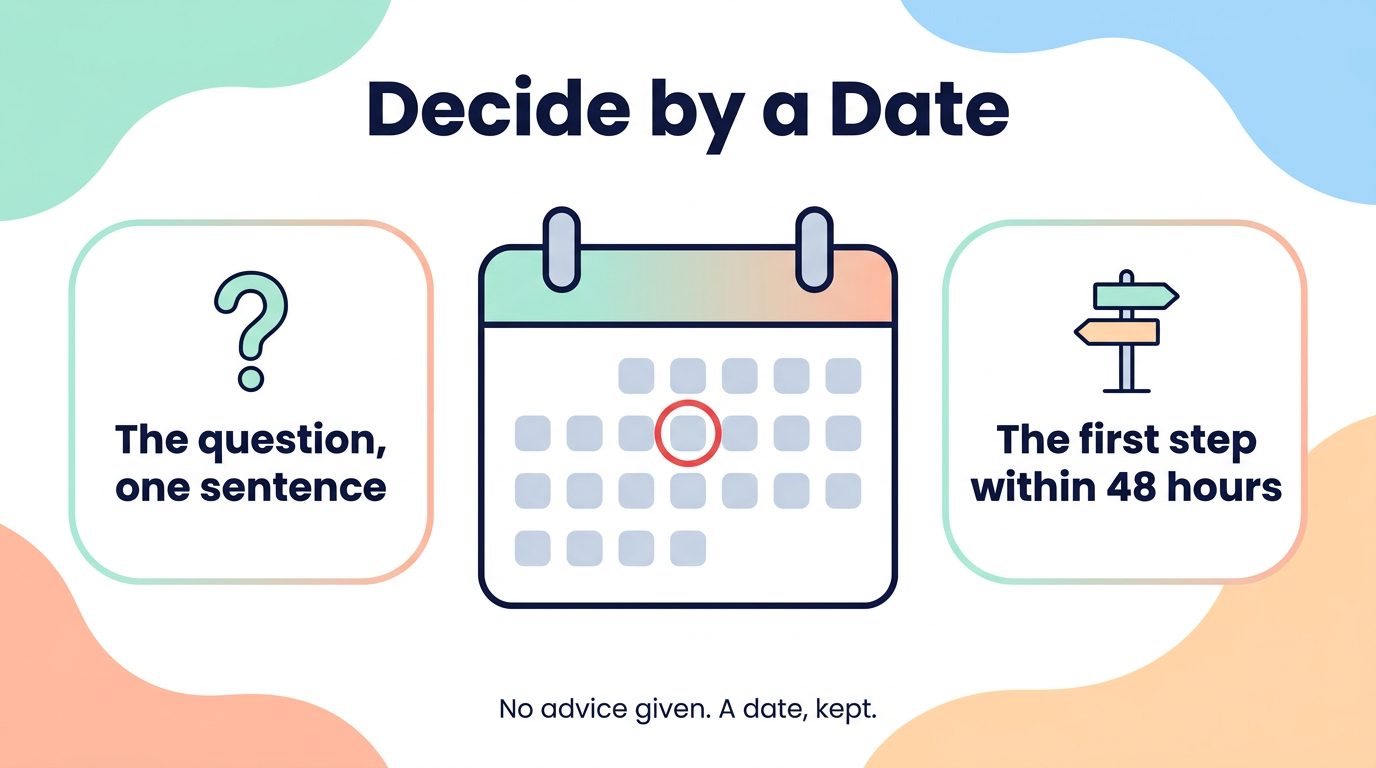 WisdomDeck accountability infographic: the decision you keep avoiding
