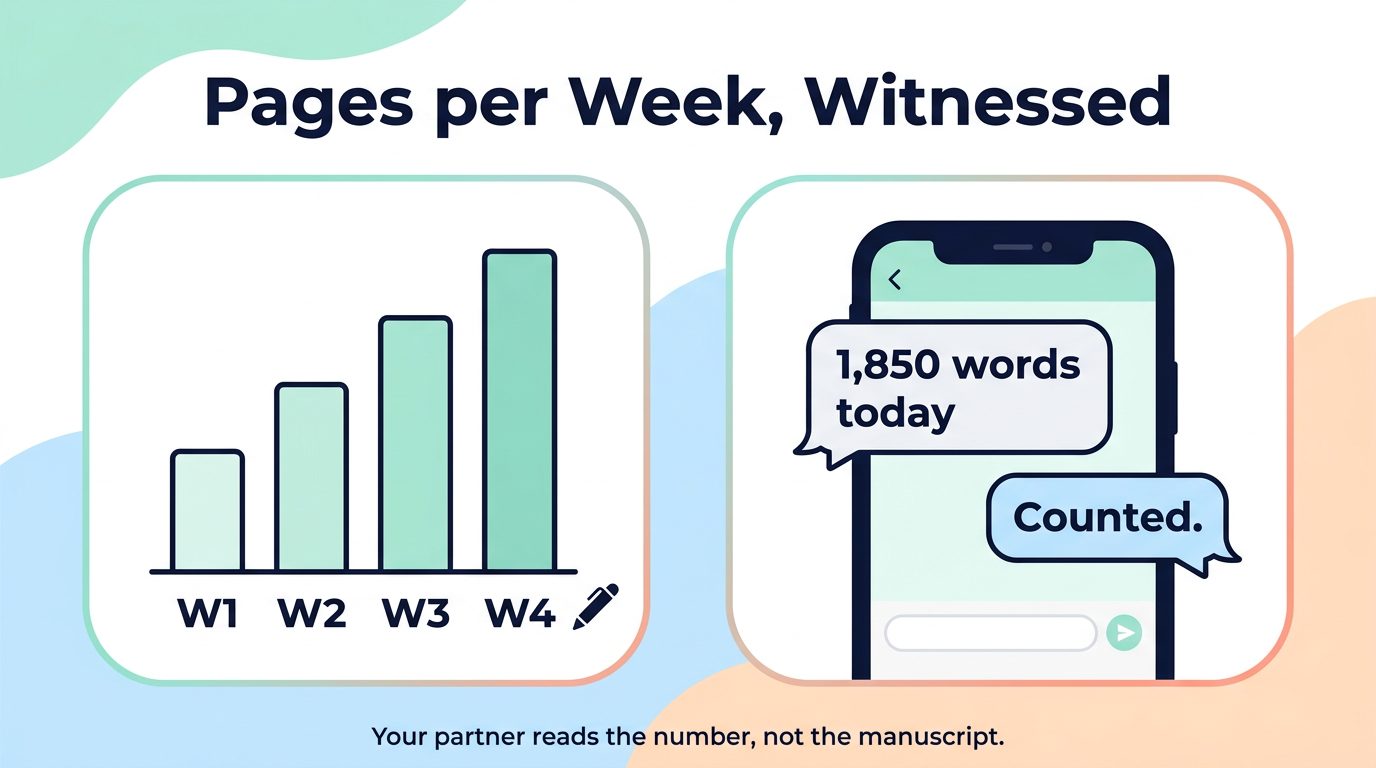 WisdomDeck accountability infographic: writing a book