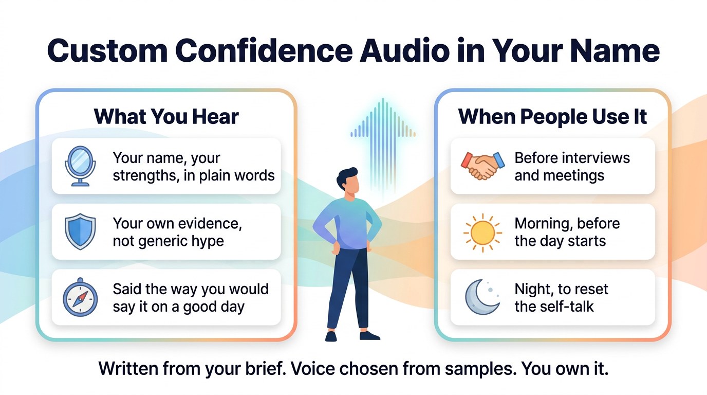 WisdomDeck custom audio infographic: confidence