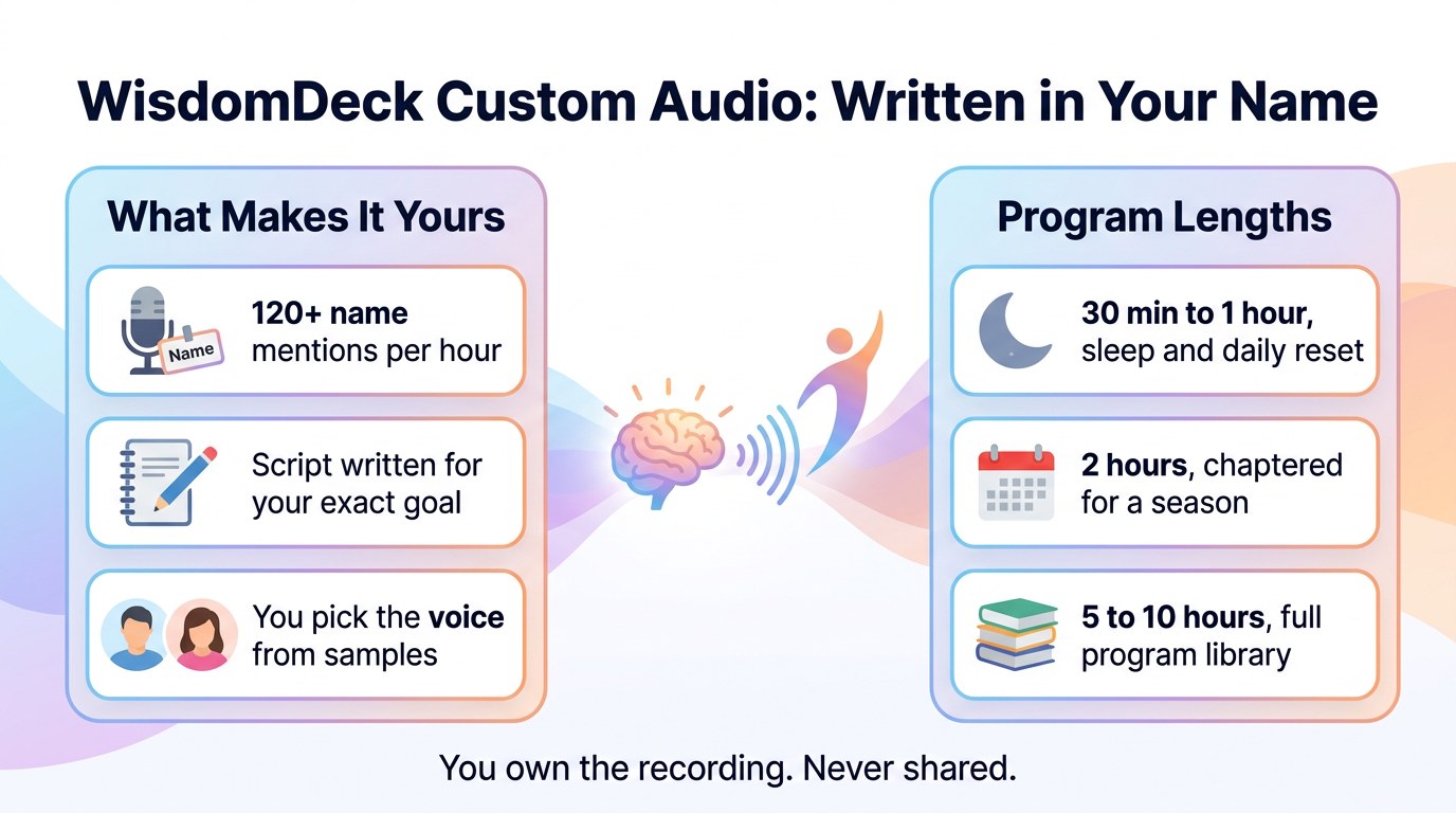 WisdomDeck custom audio infographic: custom audio