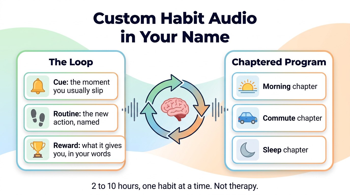 WisdomDeck custom audio infographic: habits