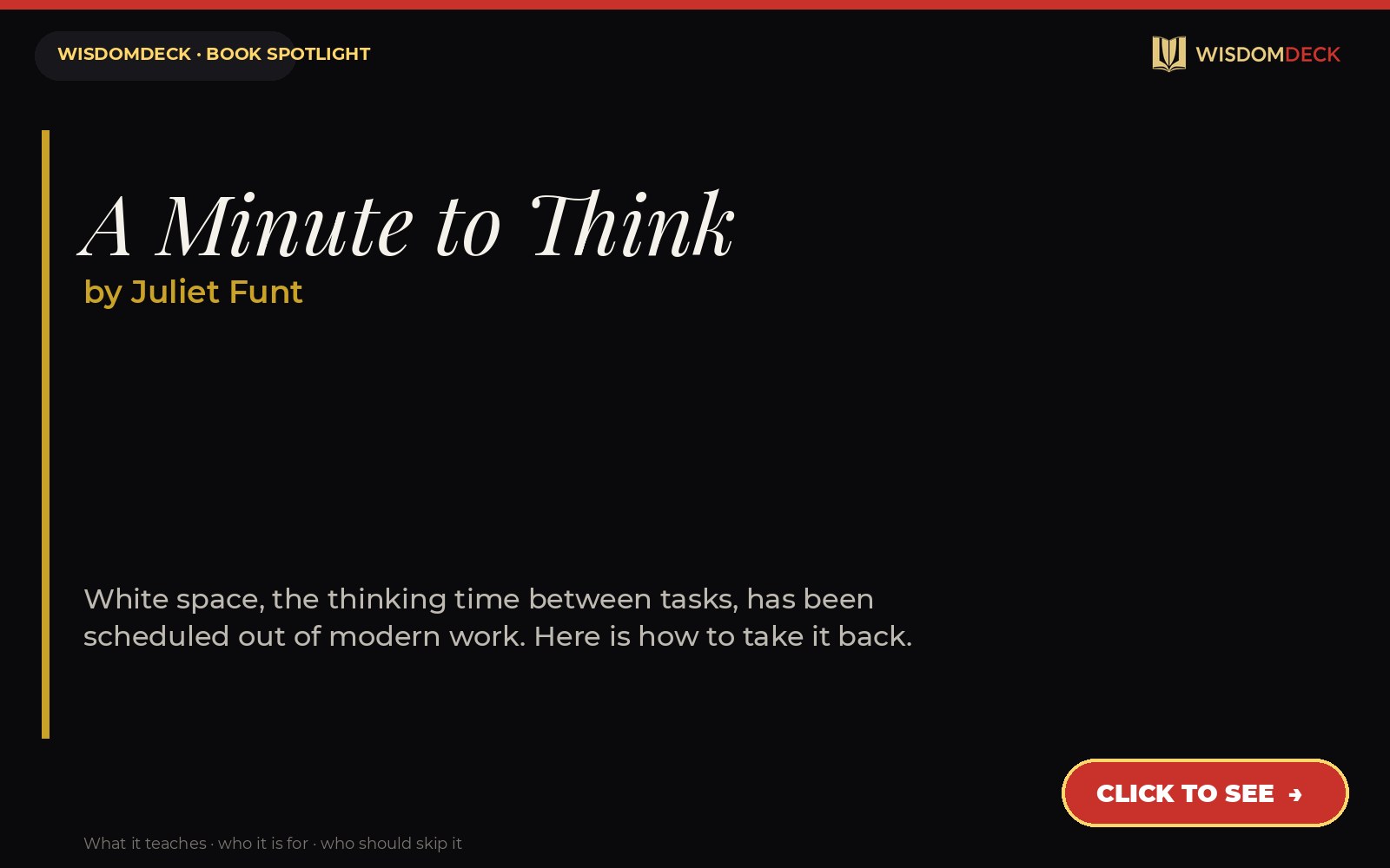 A Minute to Think by Juliet Funt — WisdomDeck review