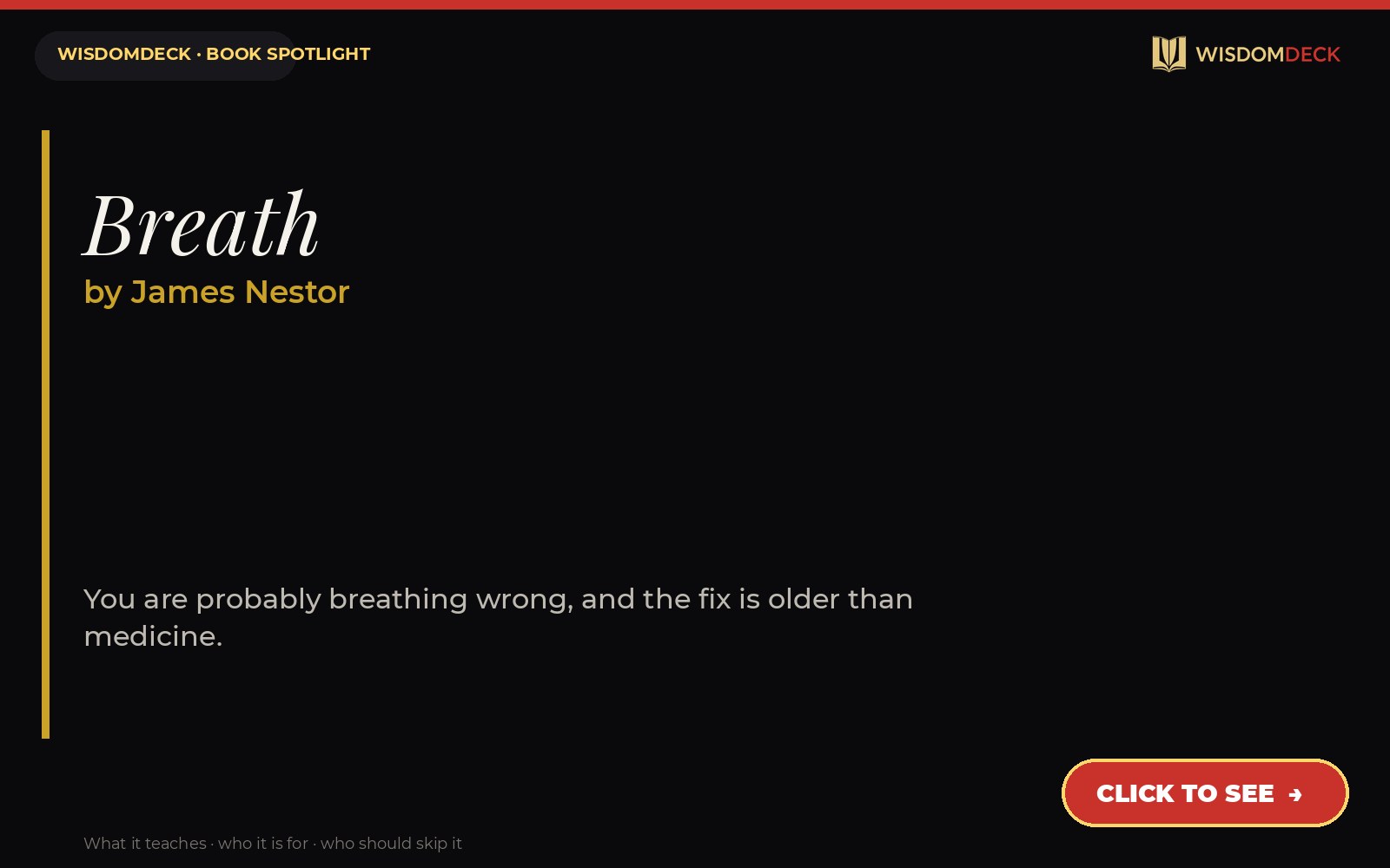 Breath by James Nestor — WisdomDeck review
