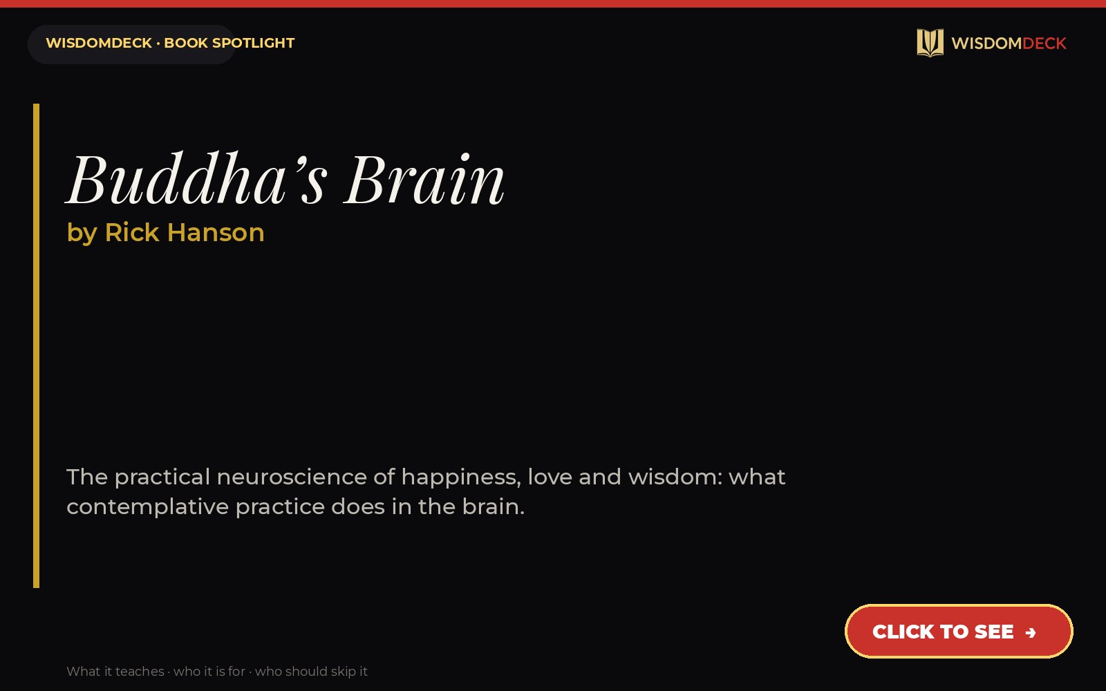 Buddha’s Brain by Rick Hanson — WisdomDeck review