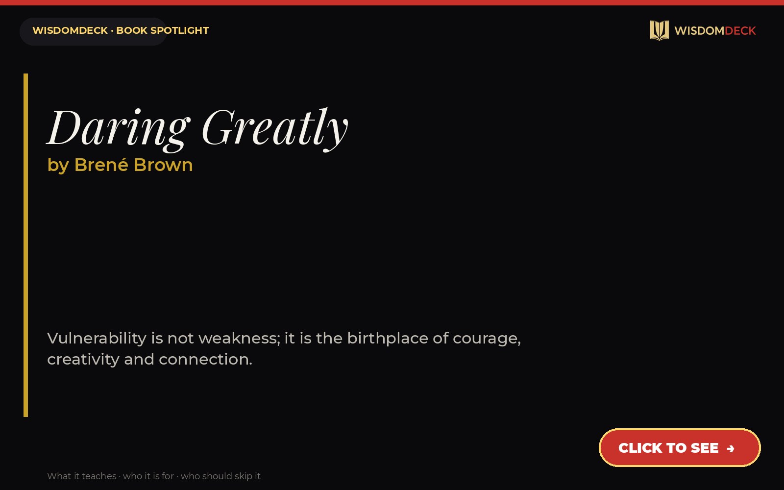Daring Greatly by Brené Brown — WisdomDeck review