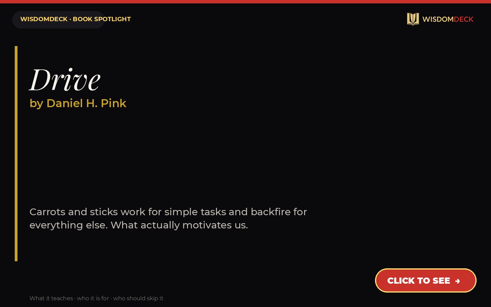 Drive by Daniel H. Pink — WisdomDeck review
