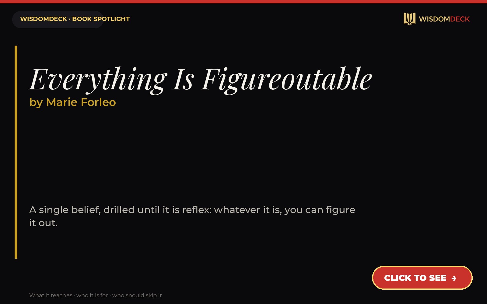 Everything Is Figureoutable by Marie Forleo — WisdomDeck review