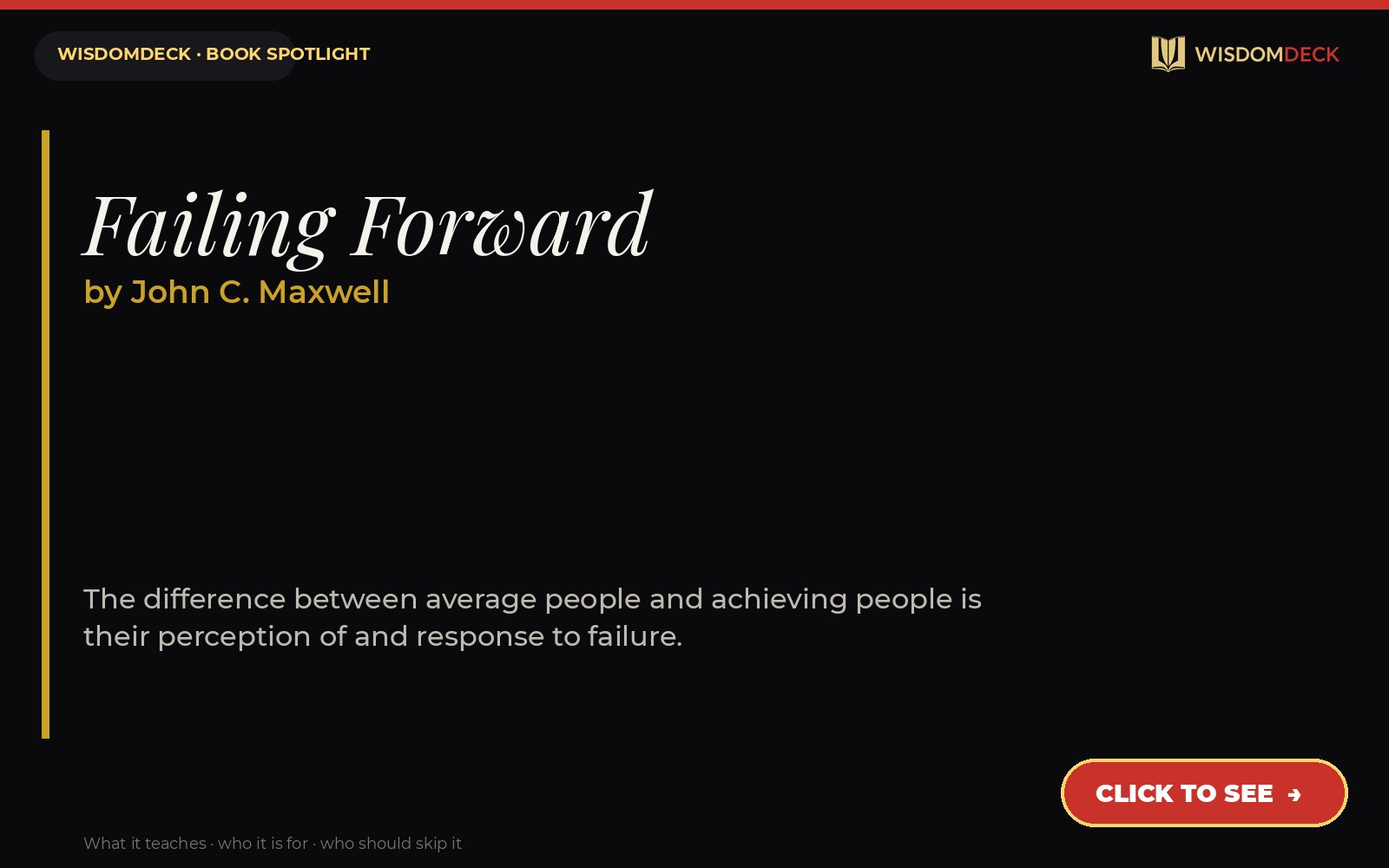 Failing Forward by John C. Maxwell — WisdomDeck review