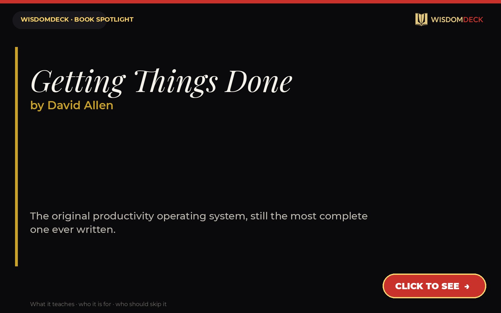 Getting Things Done by David Allen — WisdomDeck review