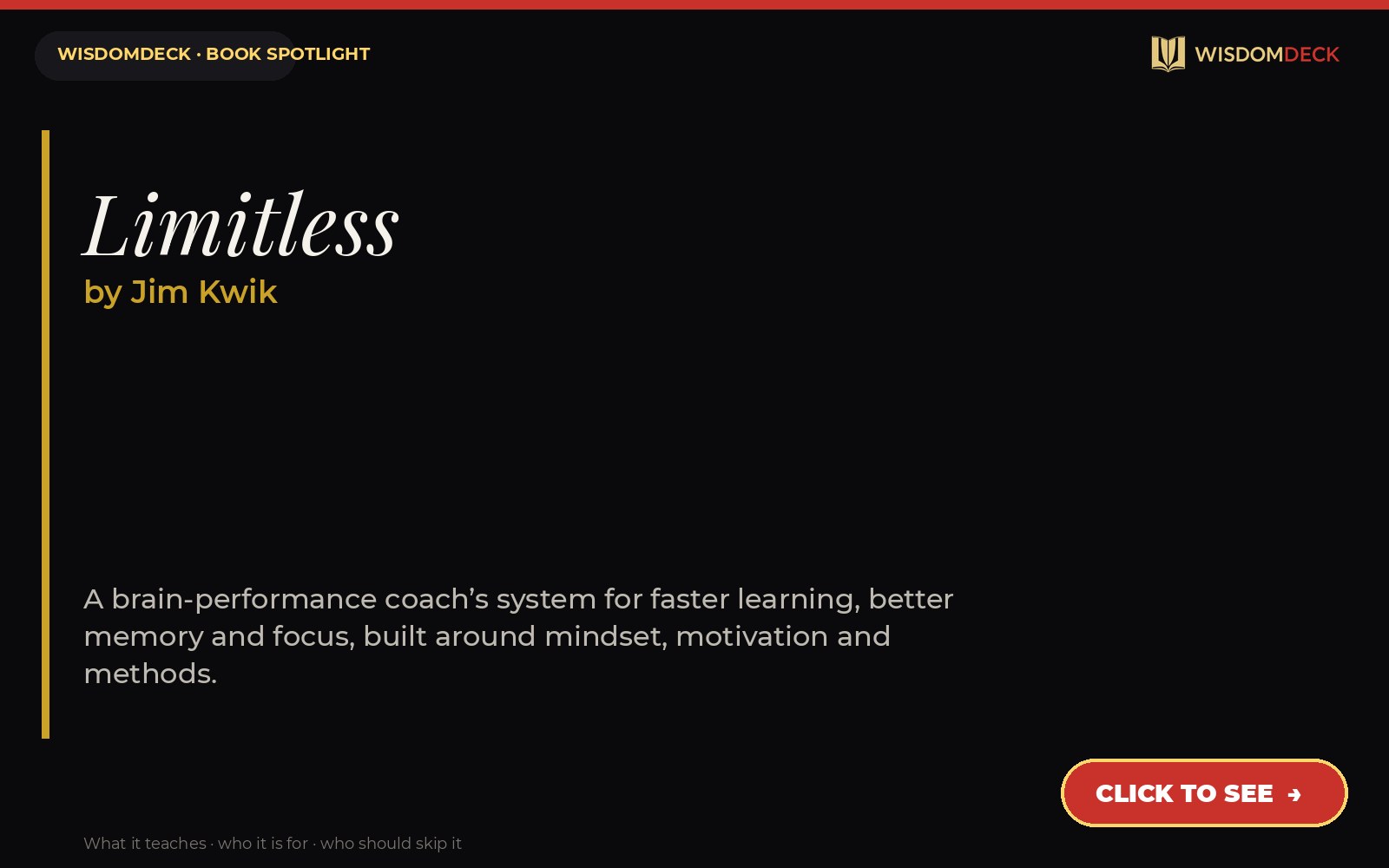 Limitless by Jim Kwik — WisdomDeck review