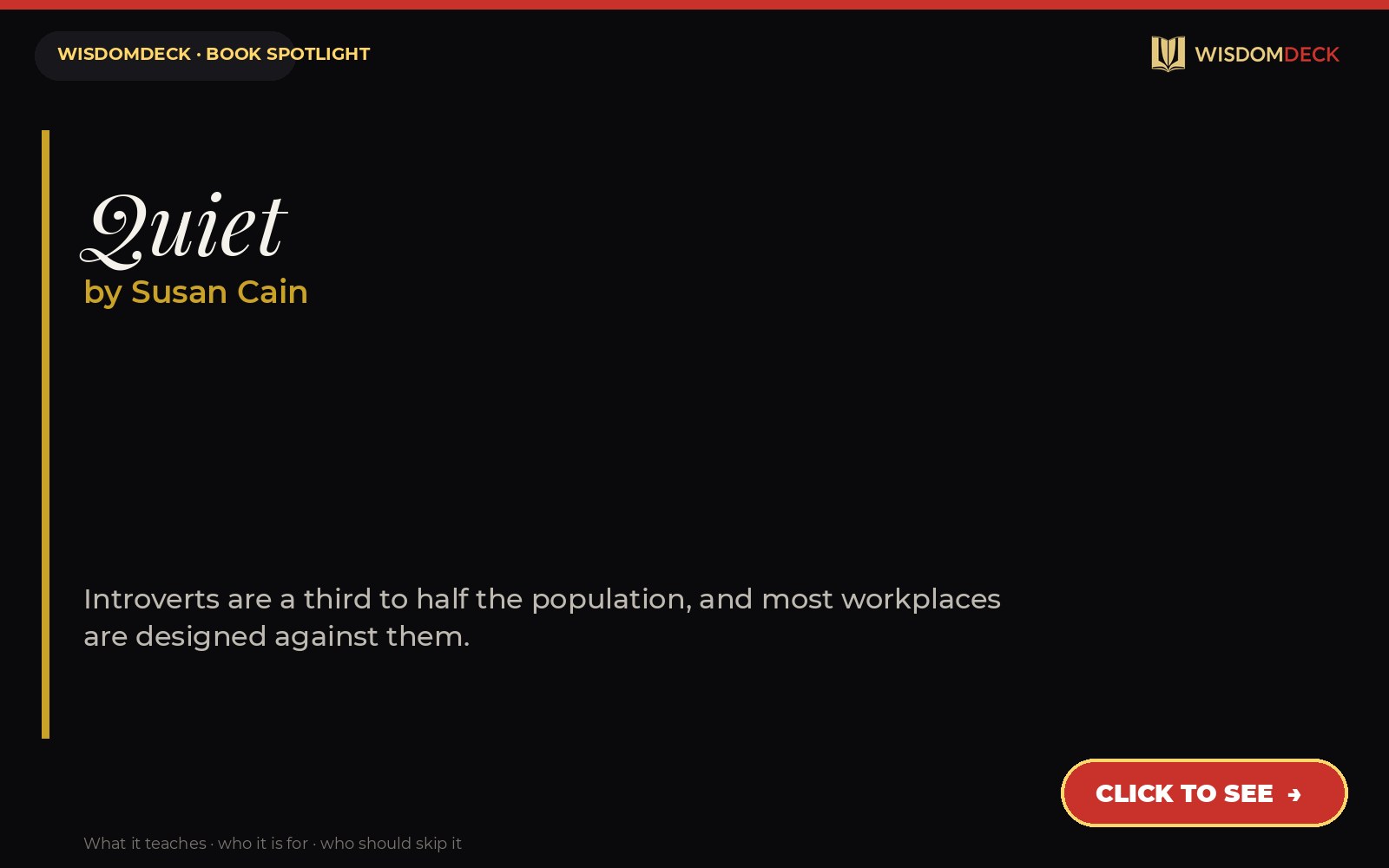 Quiet by Susan Cain — WisdomDeck review