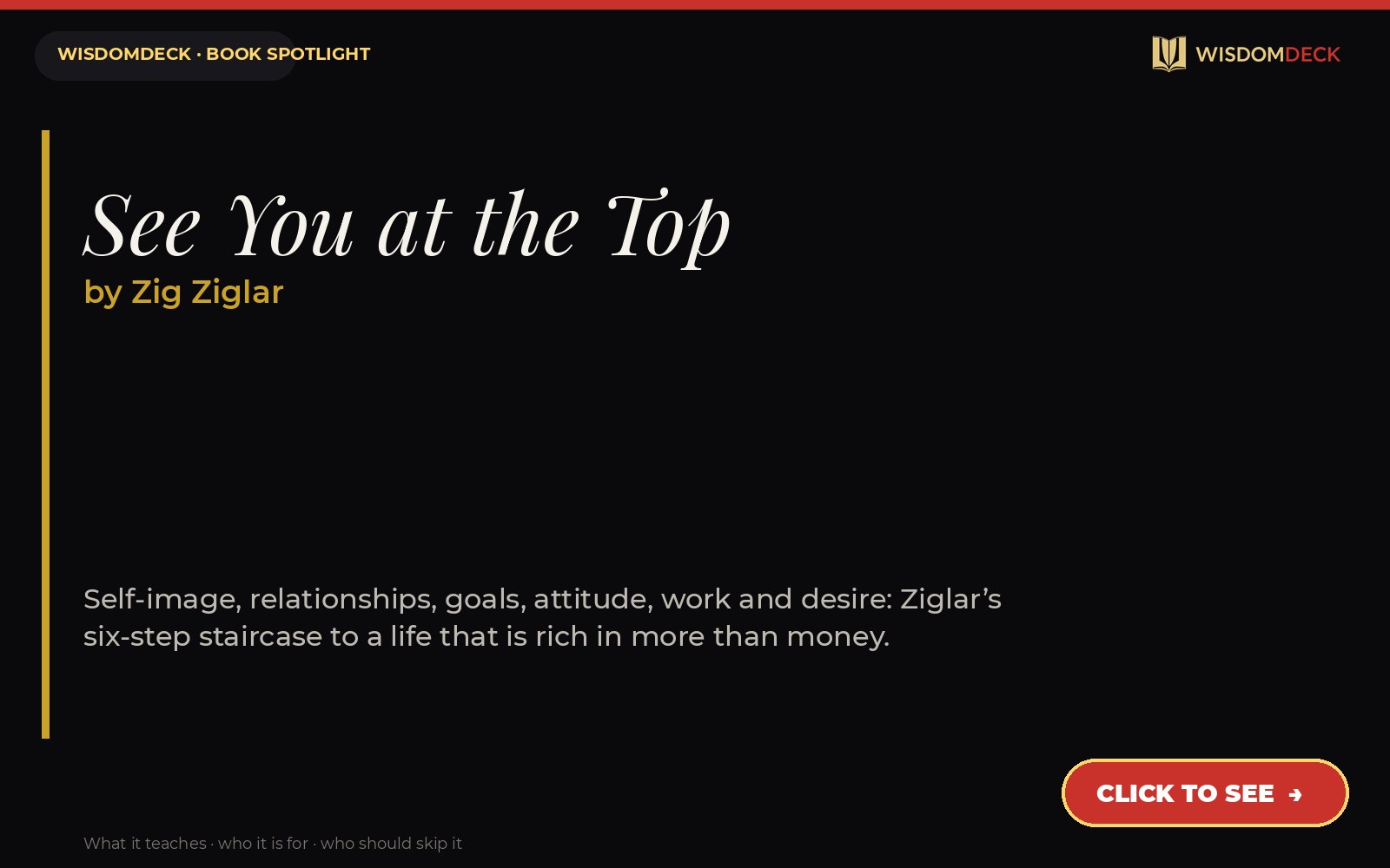 See You at the Top by Zig Ziglar — WisdomDeck review