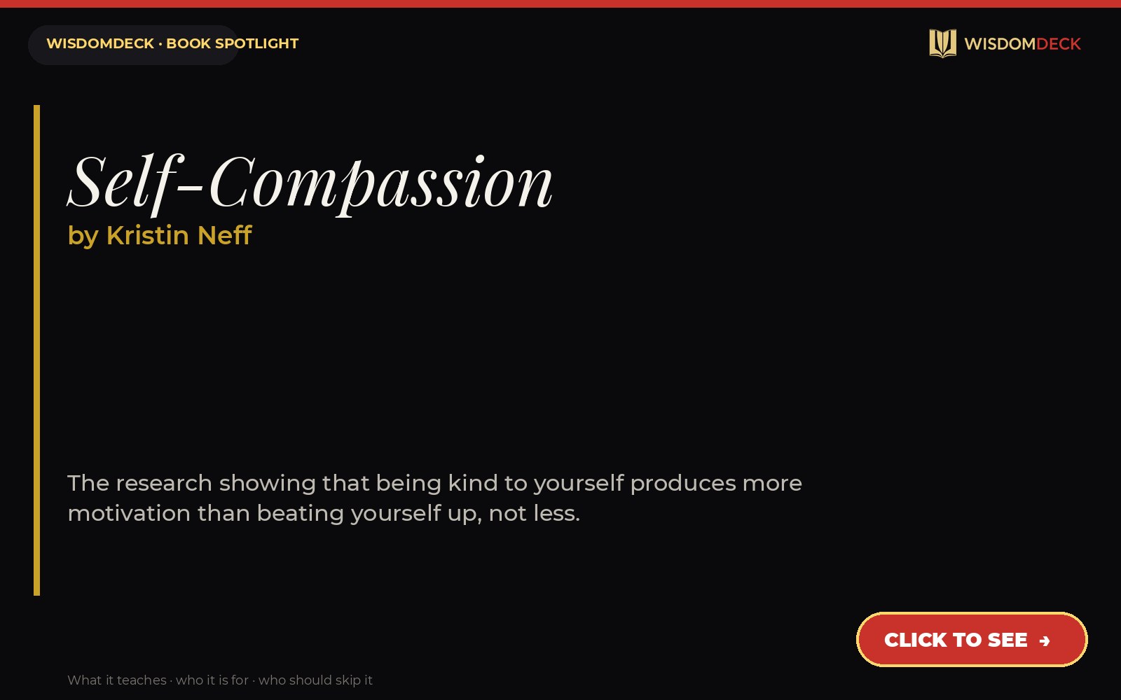 Self-Compassion by Kristin Neff — WisdomDeck review