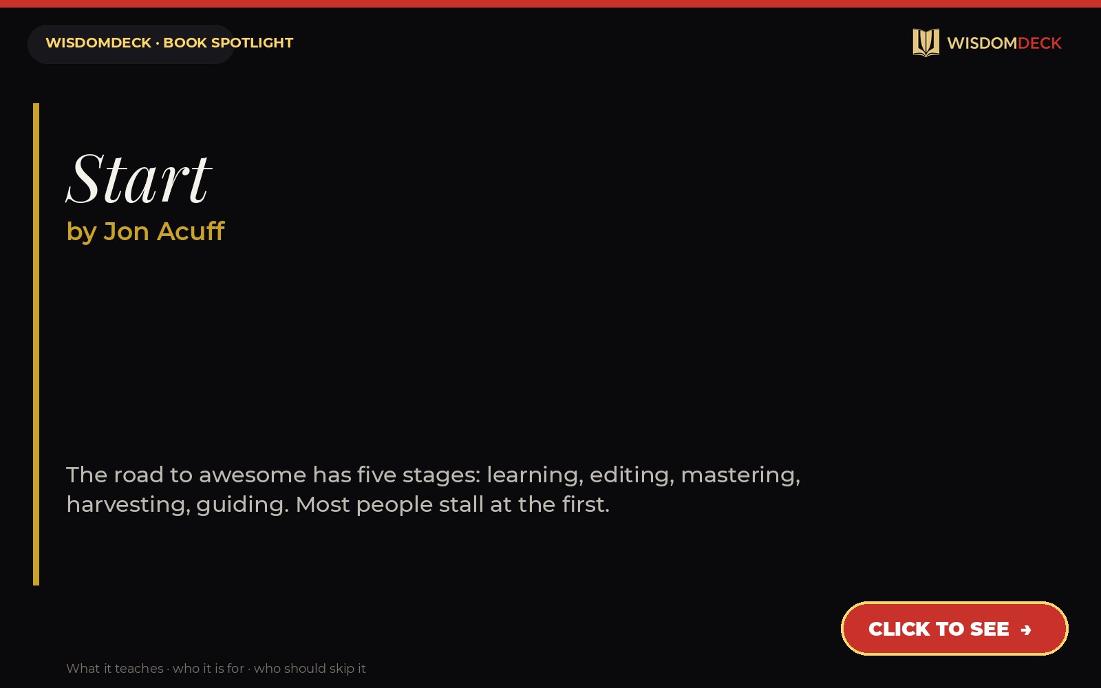 Start by Jon Acuff — WisdomDeck honest review