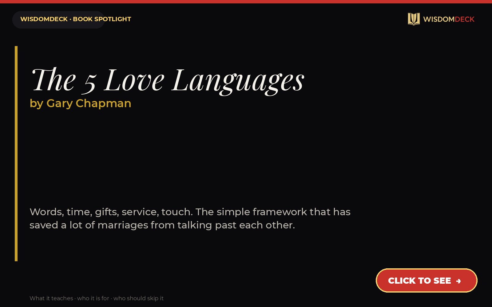 The 5 Love Languages by Gary Chapman — WisdomDeck review
