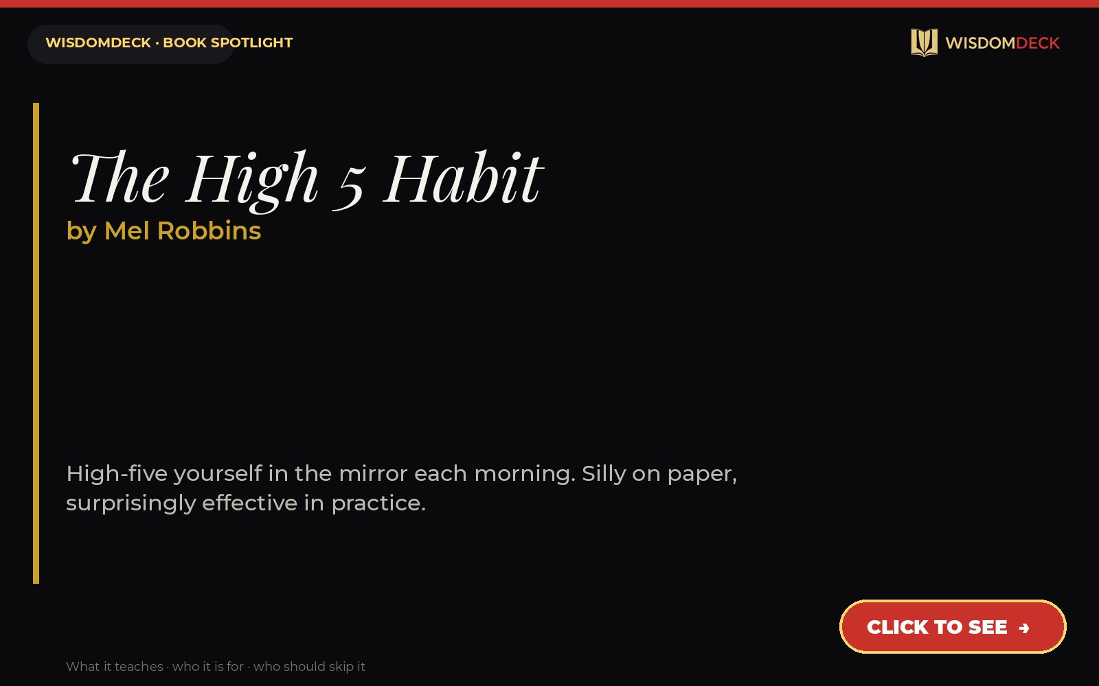 The High 5 Habit by Mel Robbins — WisdomDeck review