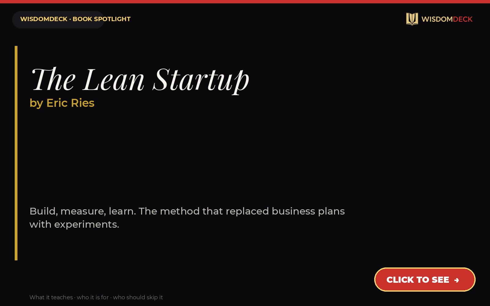 The Lean Startup by Eric Ries — WisdomDeck review