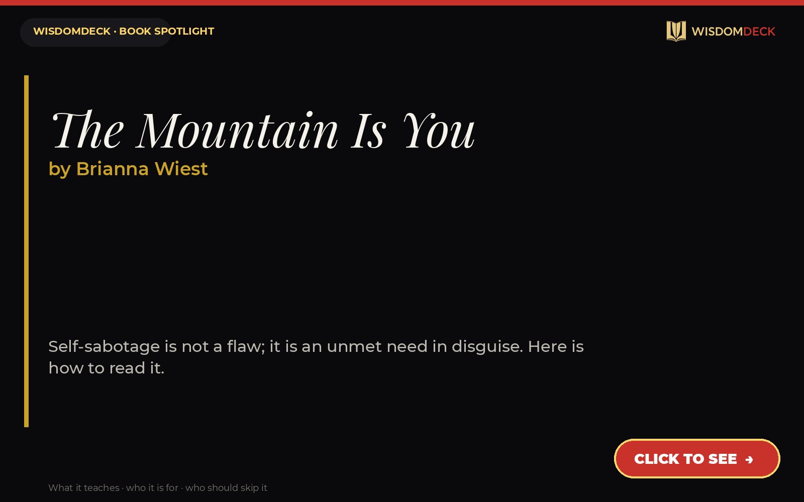 The Mountain Is You by Brianna Wiest — WisdomDeck review