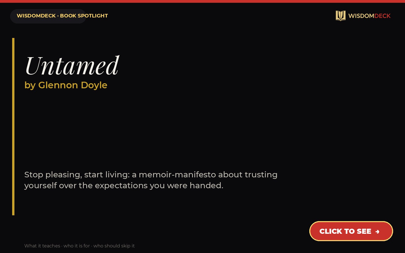 Untamed by Glennon Doyle — WisdomDeck review