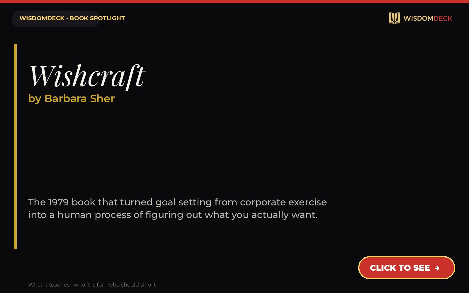Wishcraft by Barbara Sher — WisdomDeck review