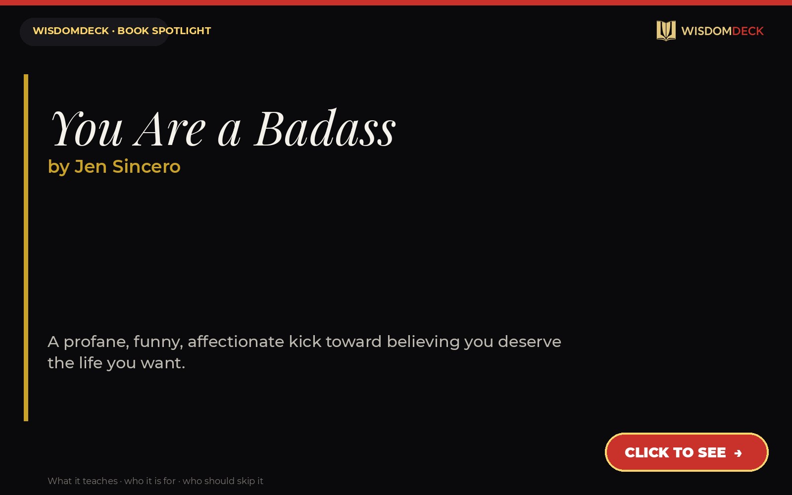 You Are a Badass by Jen Sincero — WisdomDeck review