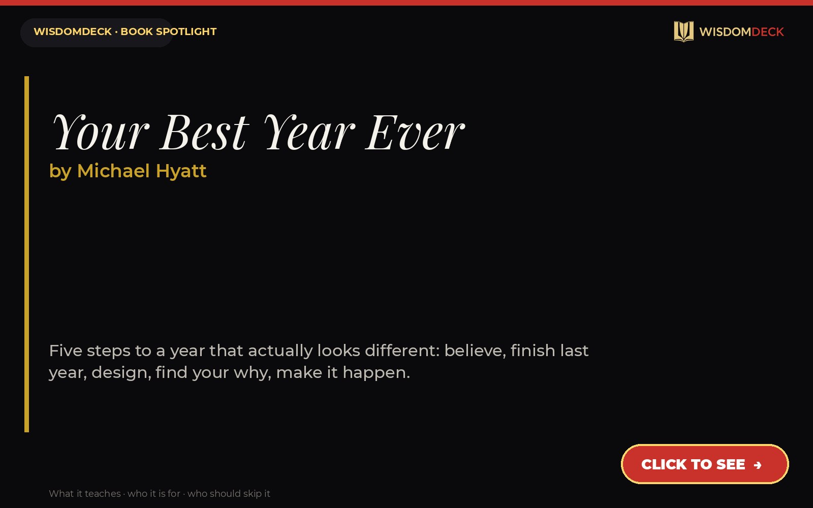 Your Best Year Ever by Michael Hyatt — WisdomDeck review