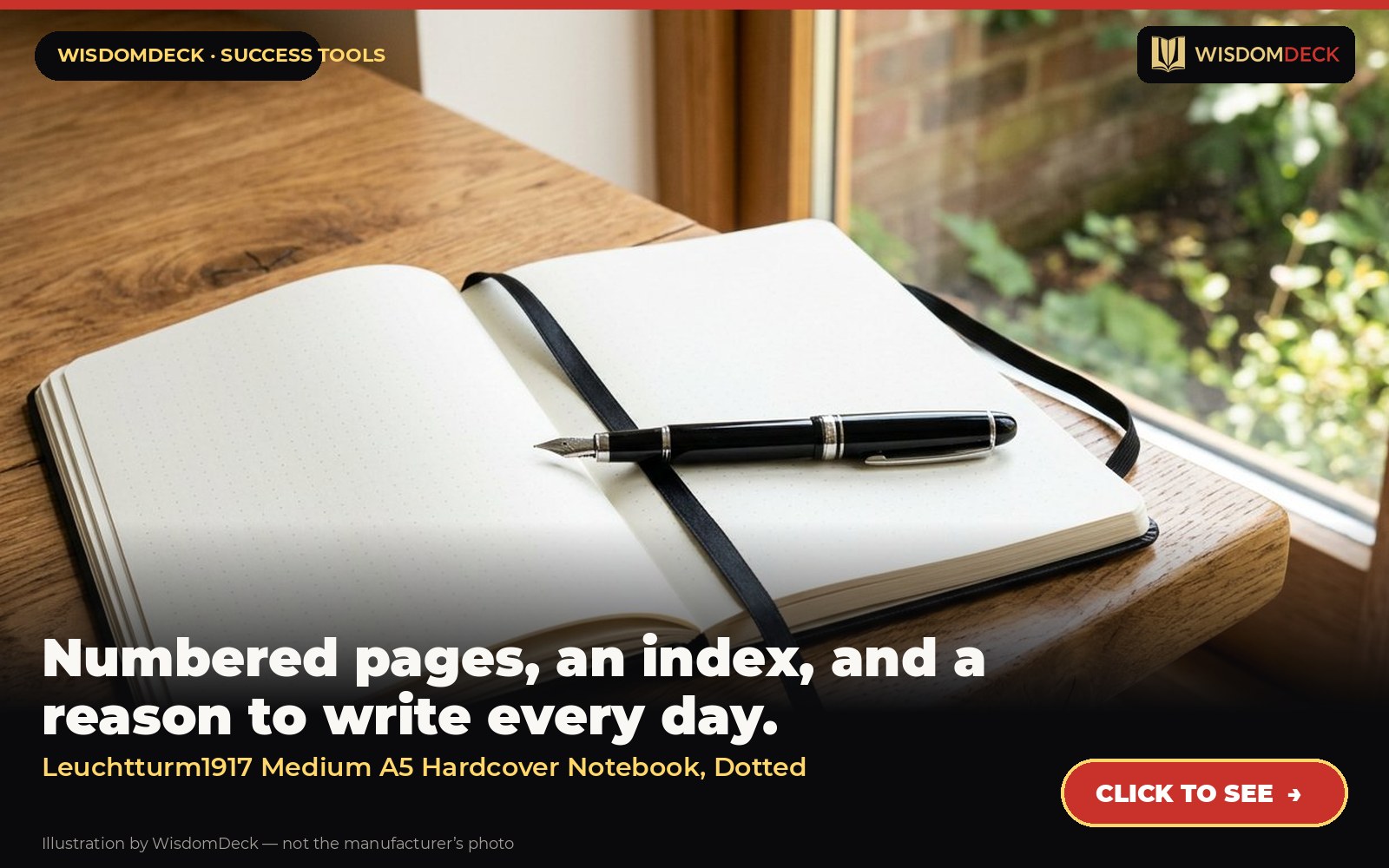 Leuchtturm1917 Medium A5 Hardcover Notebook, Dotted — illustration