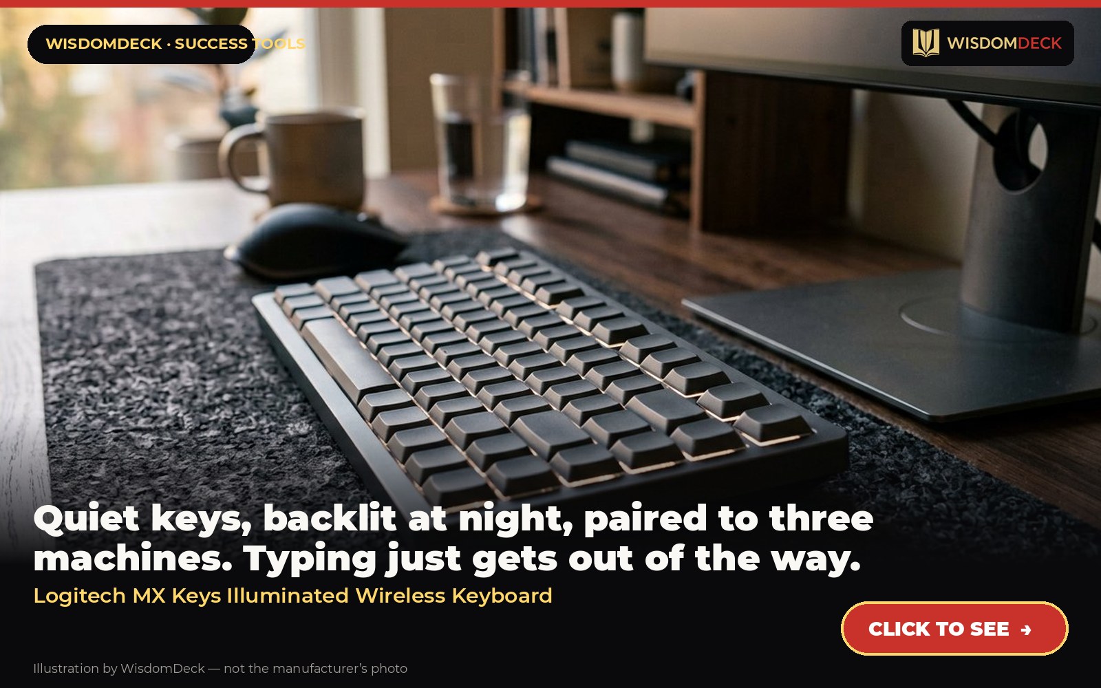 Logitech MX Keys Illuminated Wireless Keyboard — illustration