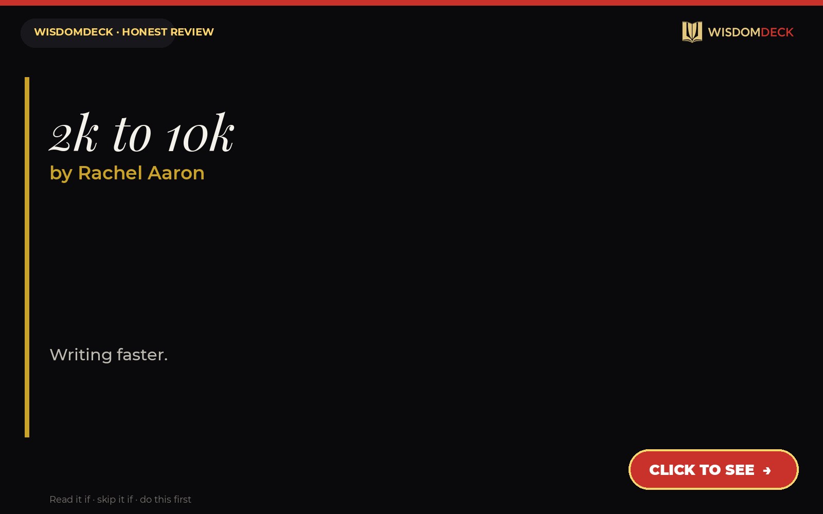 2k to 10k by Rachel Aaron — WisdomDeck review