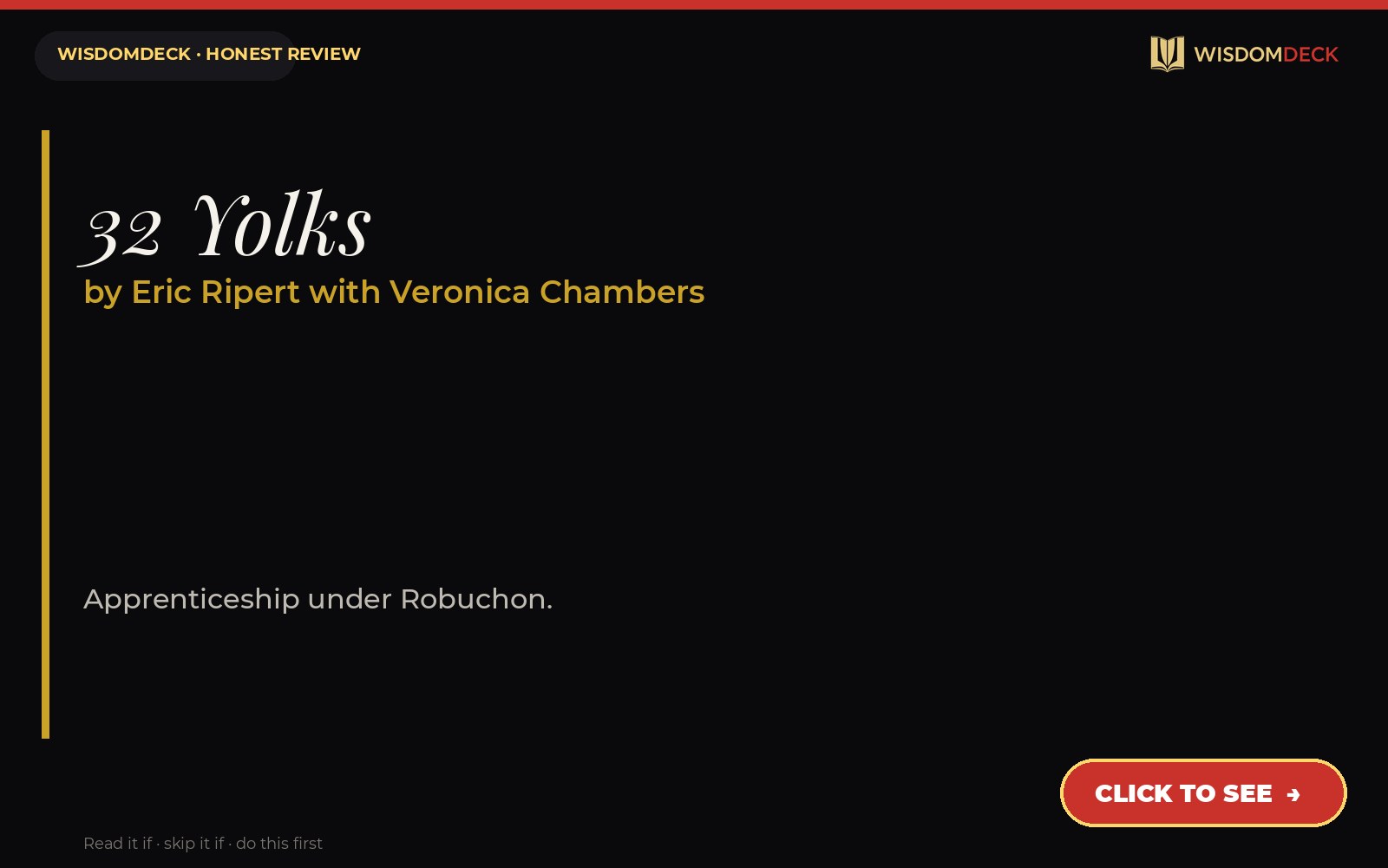 32 Yolks by Eric Ripert with Veronica Chambers — WisdomDeck review