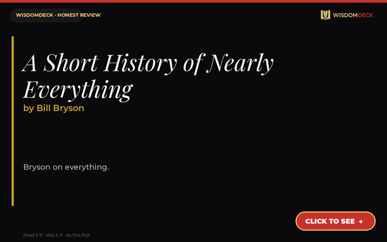 A Short History of Nearly Everything by Bill Bryson — WisdomDeck review