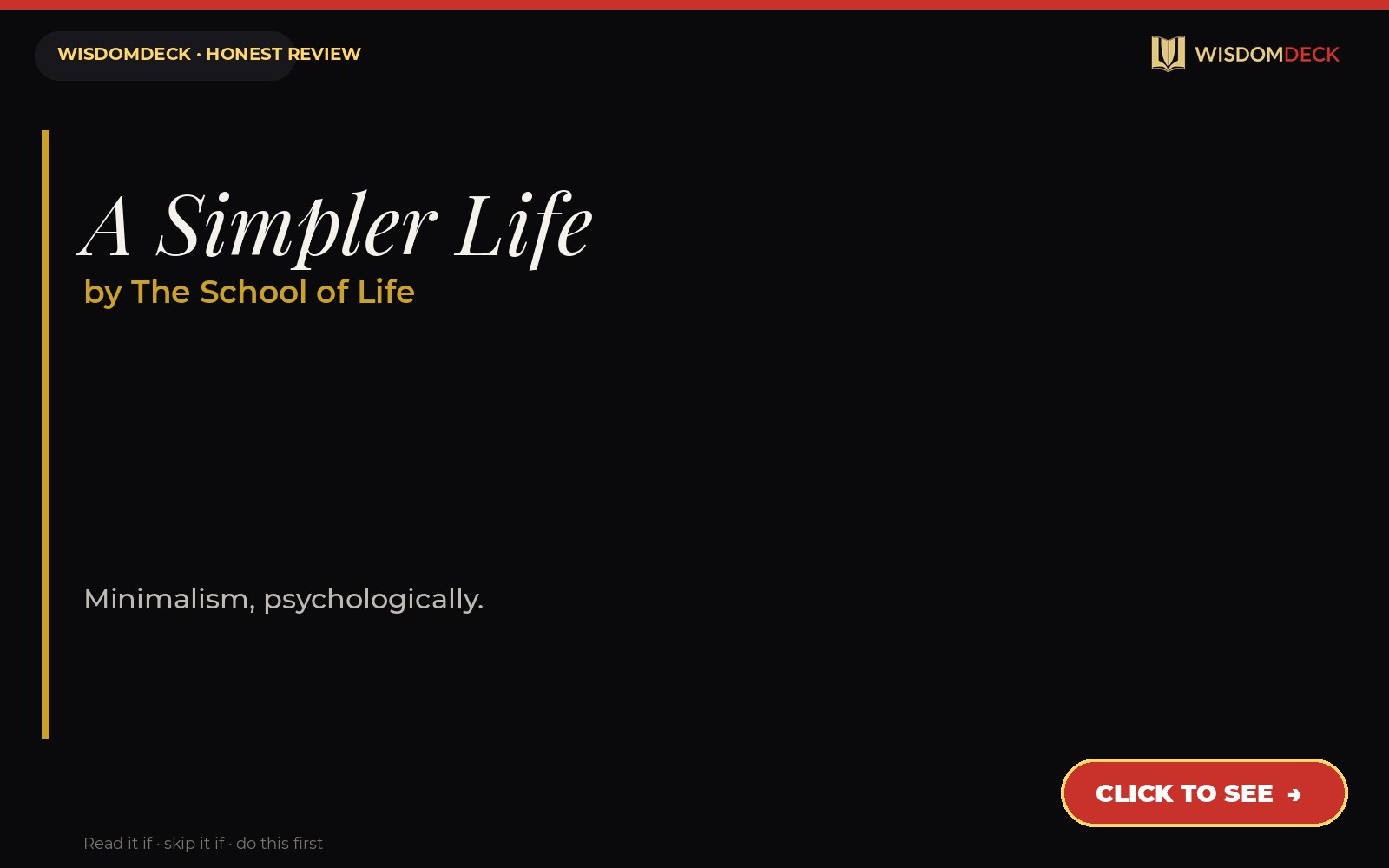 A Simpler Life by The School of Life — WisdomDeck review