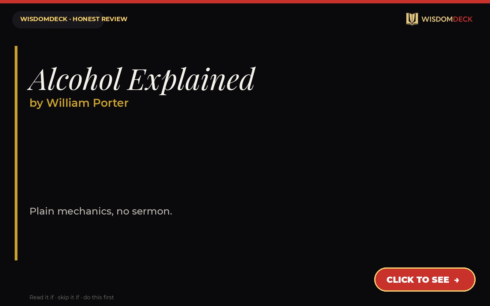Alcohol Explained by William Porter — WisdomDeck honest review