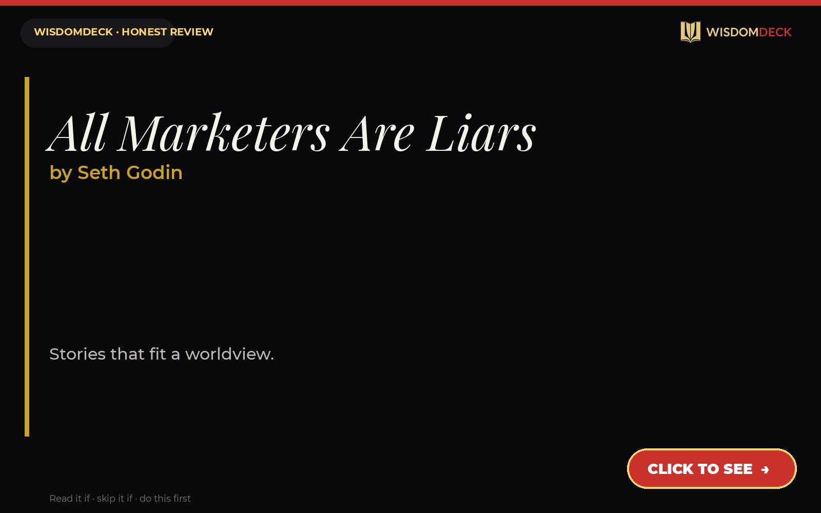 All Marketers Are Liars by Seth Godin — WisdomDeck review