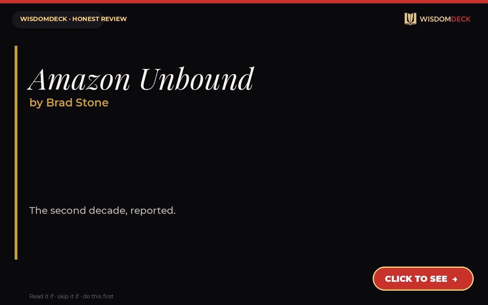 Amazon Unbound by Brad Stone — WisdomDeck review