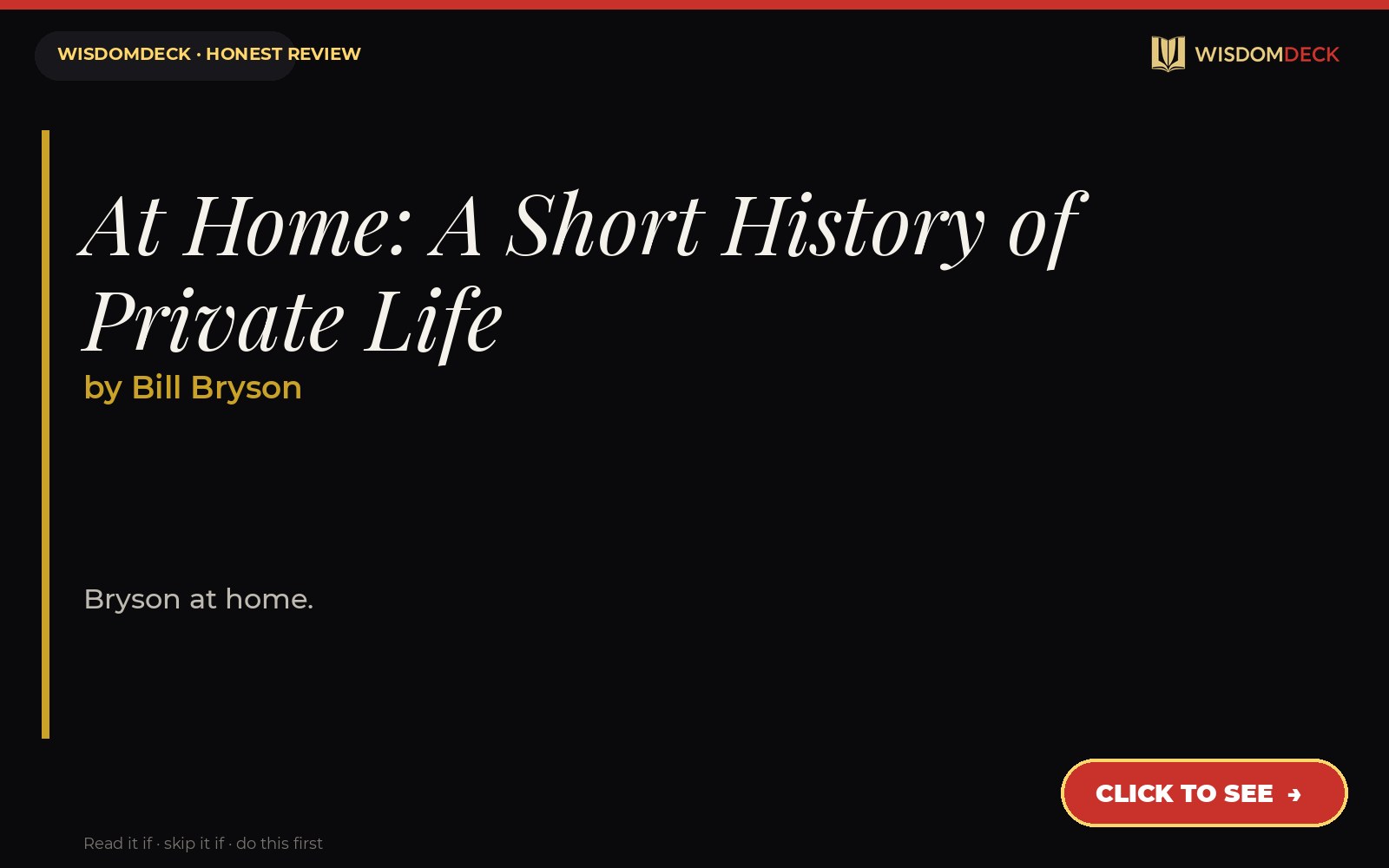 At Home: A Short History of Private Life by Bill Bryson — WisdomDeck review