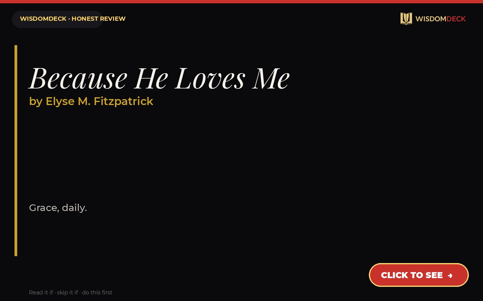 Because He Loves Me by Elyse M. Fitzpatrick — WisdomDeck review