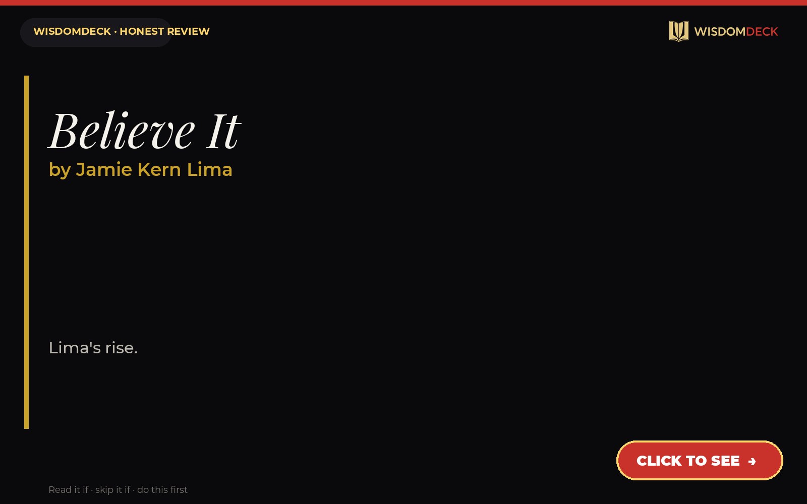 Believe It by Jamie Kern Lima — WisdomDeck review