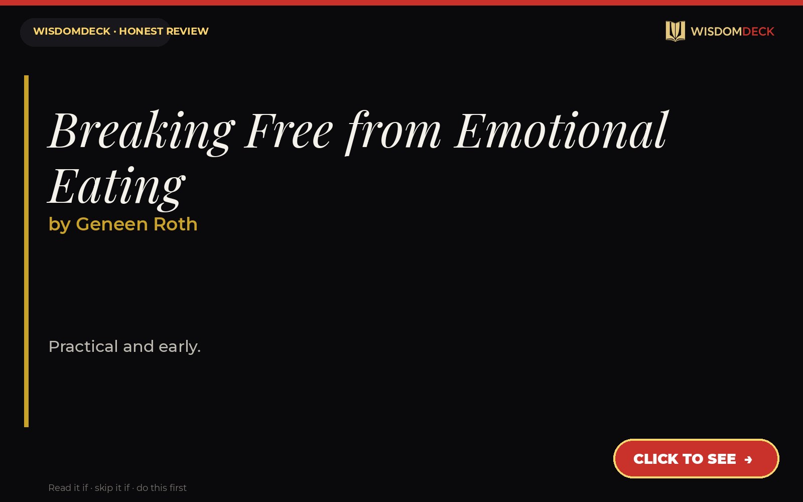 Breaking Free from Emotional Eating by Geneen Roth — WisdomDeck review