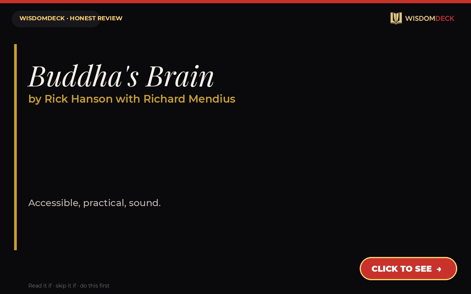 Buddha's Brain by Rick Hanson with Richard Mendius — WisdomDeck review