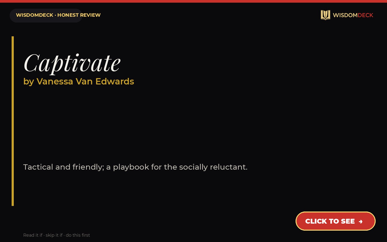 Captivate by Vanessa Van Edwards — WisdomDeck review