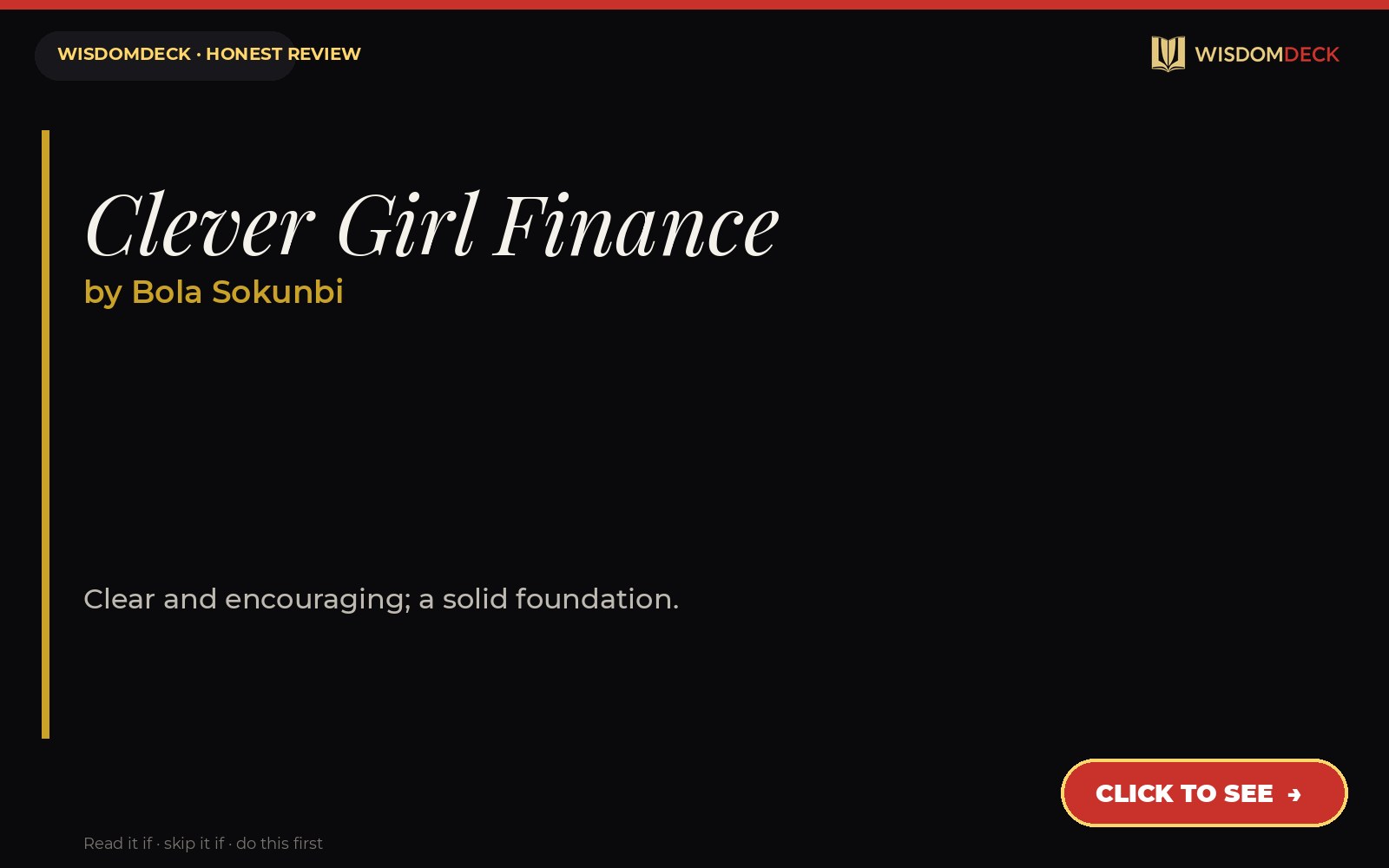Clever Girl Finance by Bola Sokunbi — WisdomDeck review