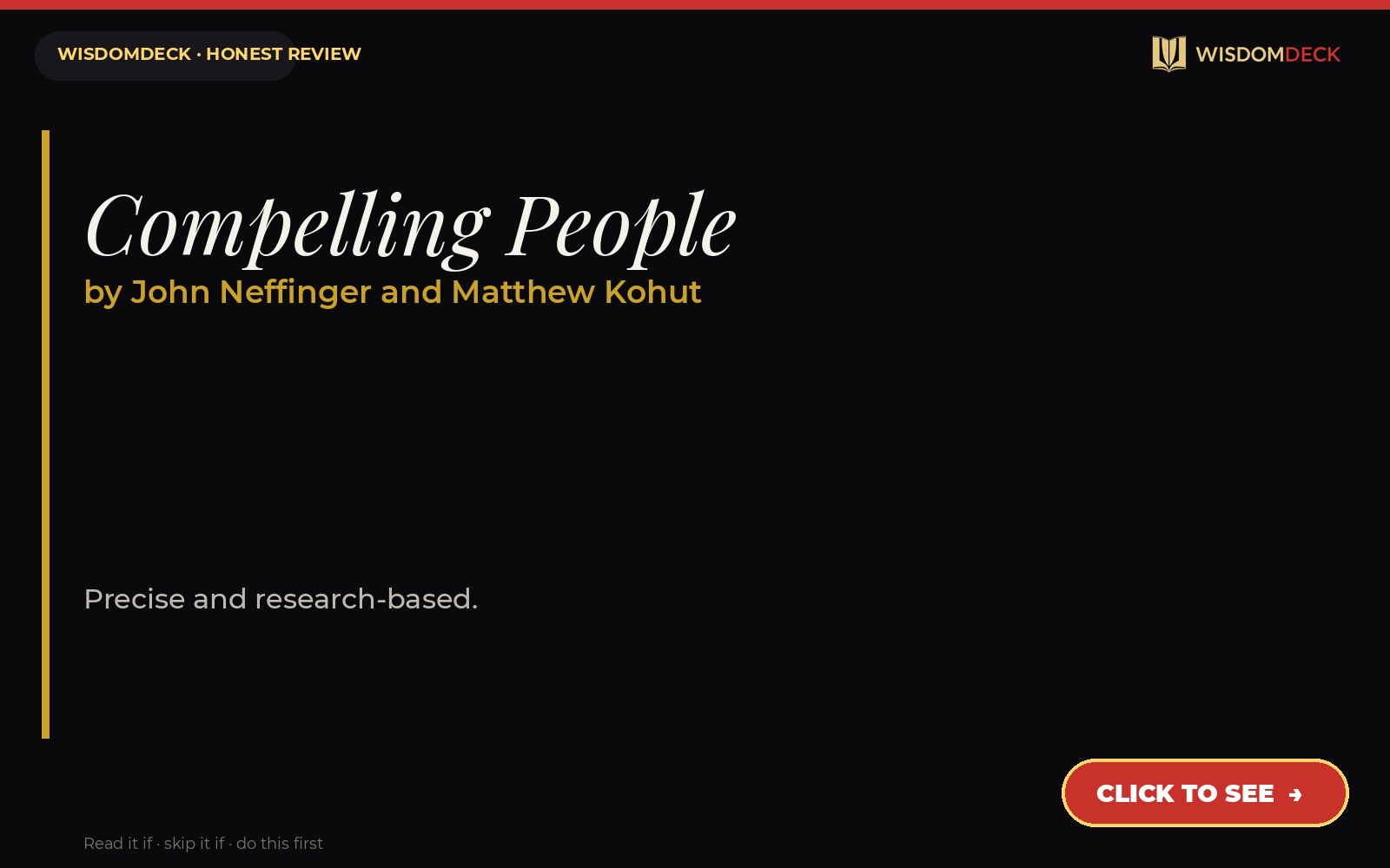Compelling People by John Neffinger and Matthew Kohut — WisdomDeck review