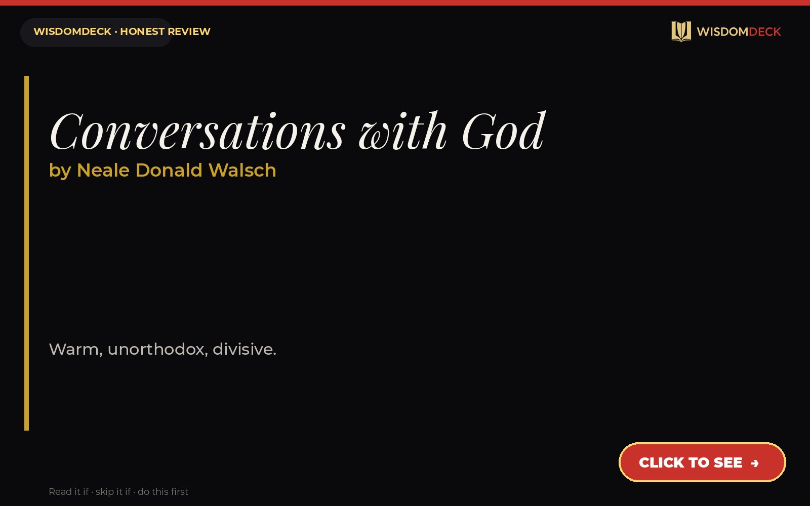 Conversations with God by Neale Donald Walsch — WisdomDeck review