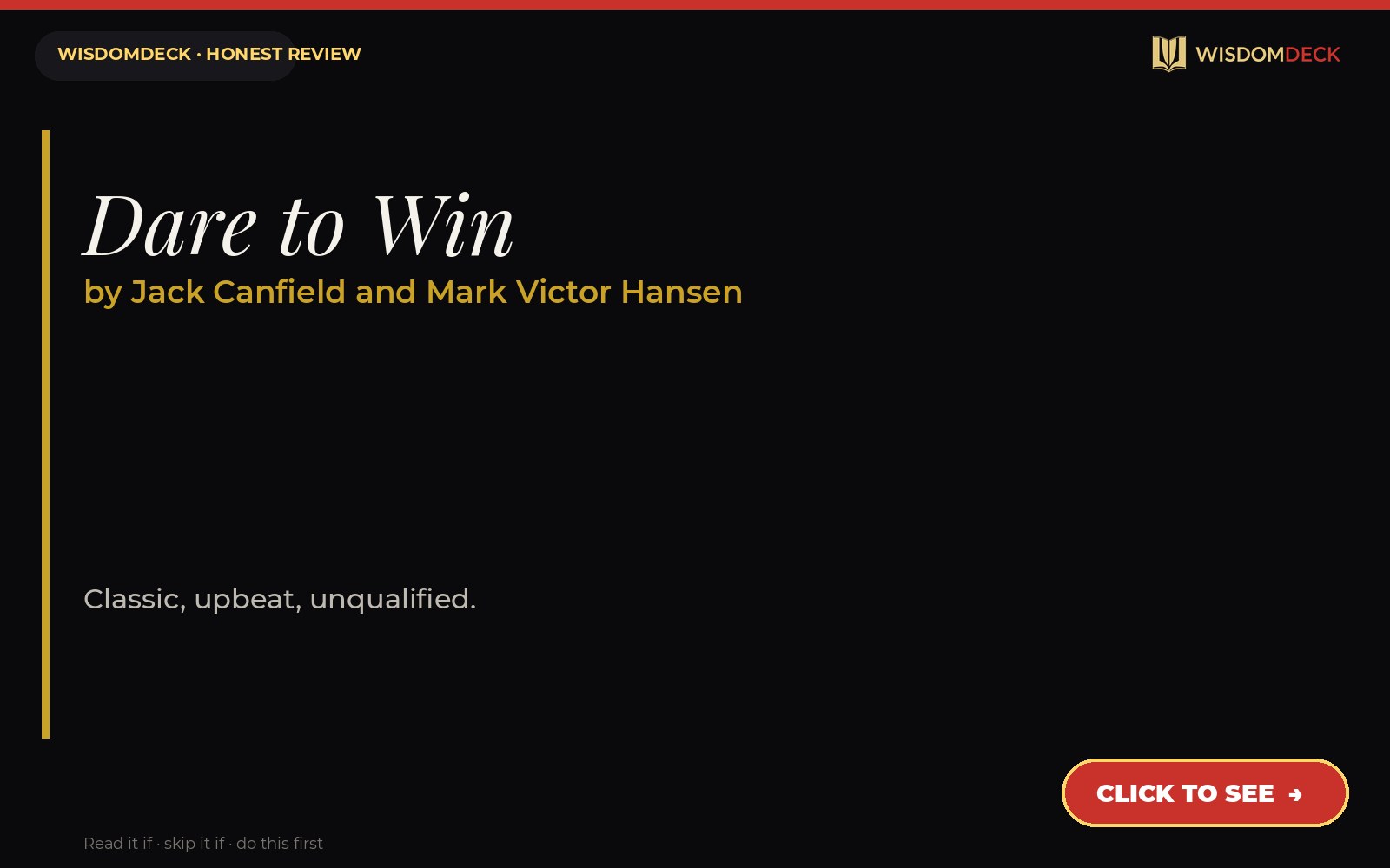 Dare to Win by Jack Canfield and Mark Victor Hansen — WisdomDeck review