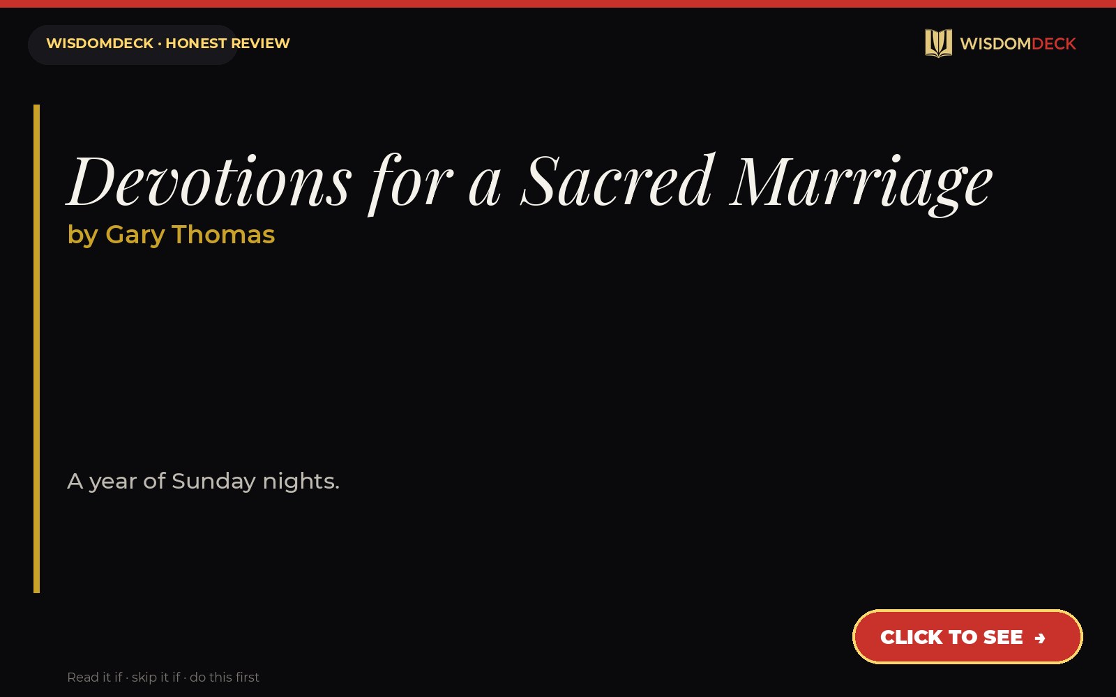 Devotions for a Sacred Marriage by Gary Thomas — WisdomDeck review